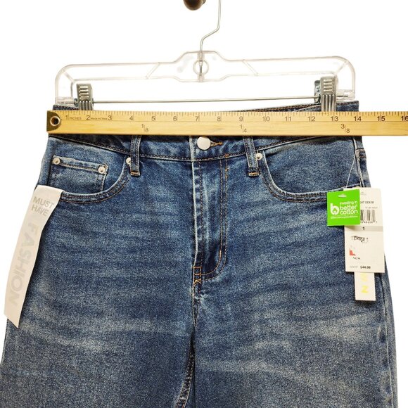 Tinseltown Womens Hi-Rise Straight Leg Denim Jeans 1/25 Medium Wash - Picture 10 of 10